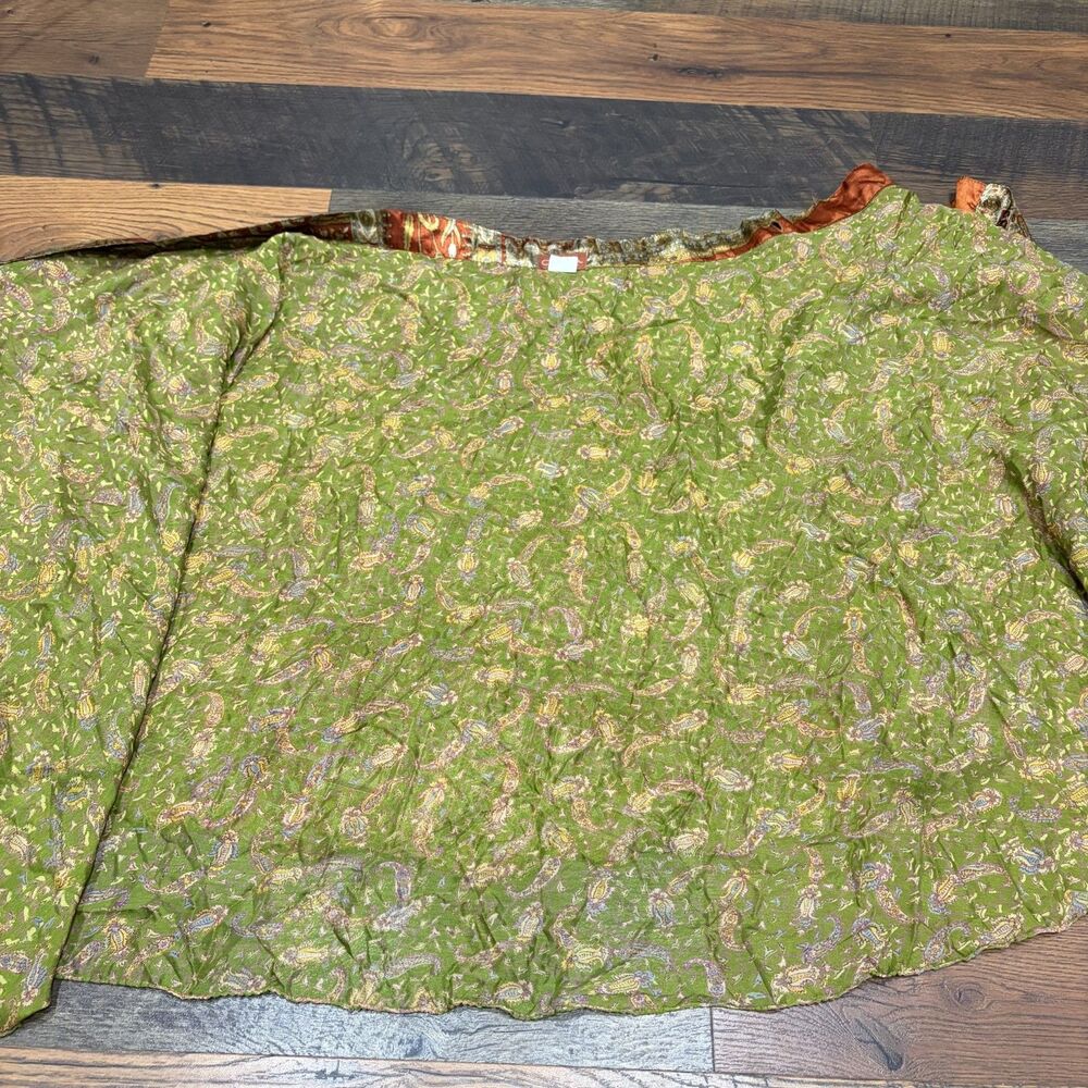 Kariza Sari Silk/Rayon Layered Print Wrap Skirt - Picture 3 of 6